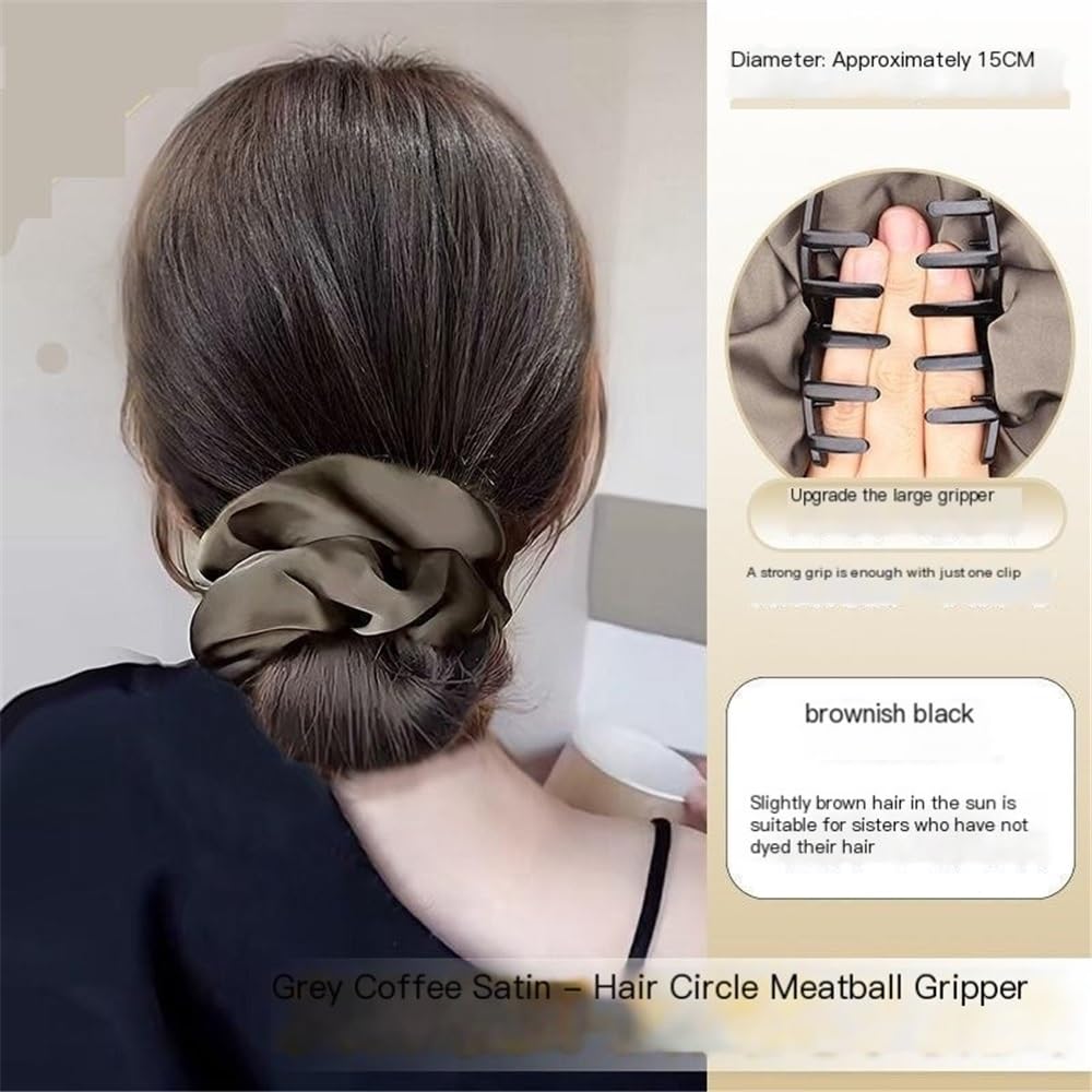 Haarknoten, Hitzebeständige Synthetische Haargummis – Donut-Dutt-Chignon Für Frauen, Dutt-Maker Für Haare（Brown）