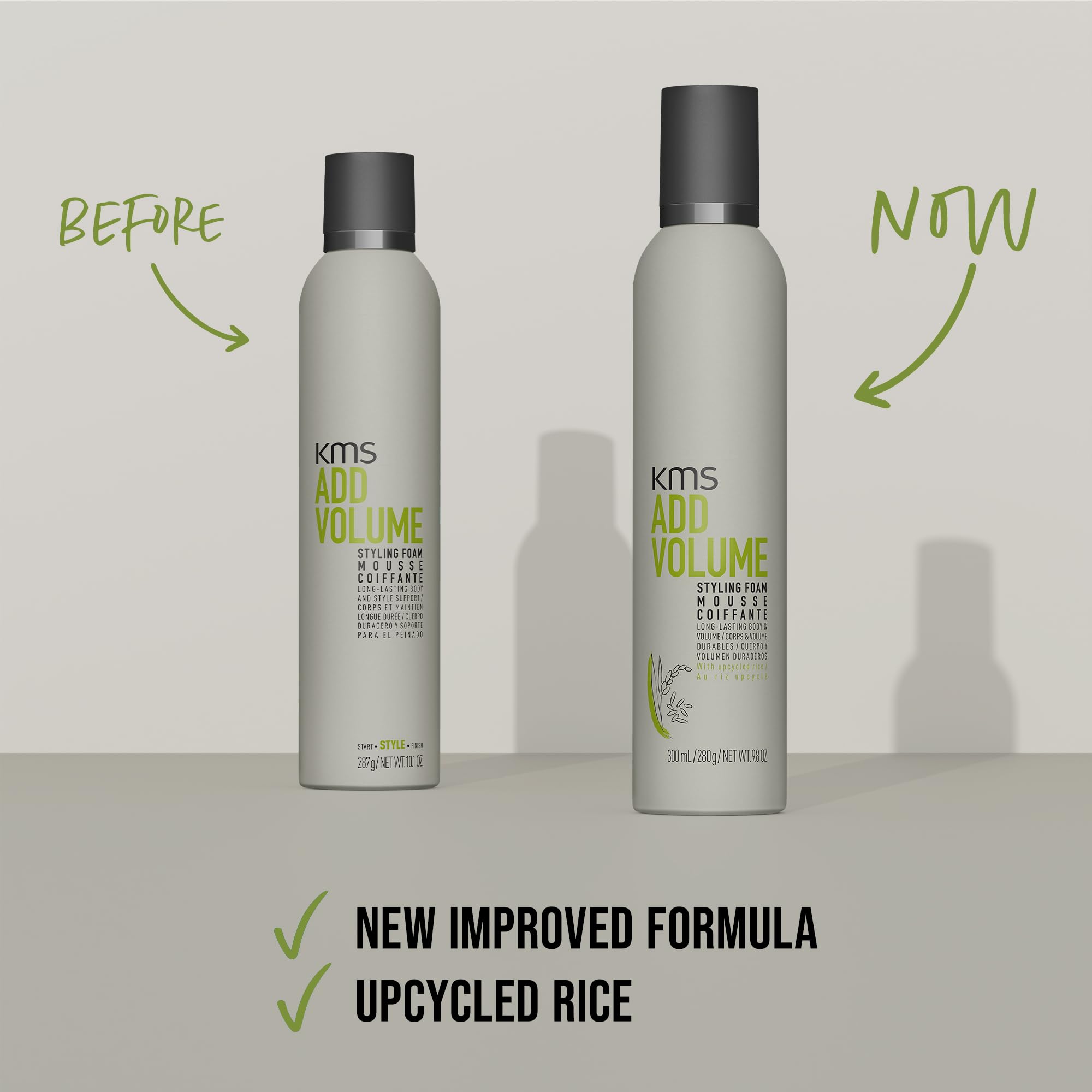 KMS AddVolume Styling Foam, for Fine Hair Long-Lasting Body & Style Support, Heat Protection up to 230°C, Vegan & PETA Approved, 300ml - Image 4