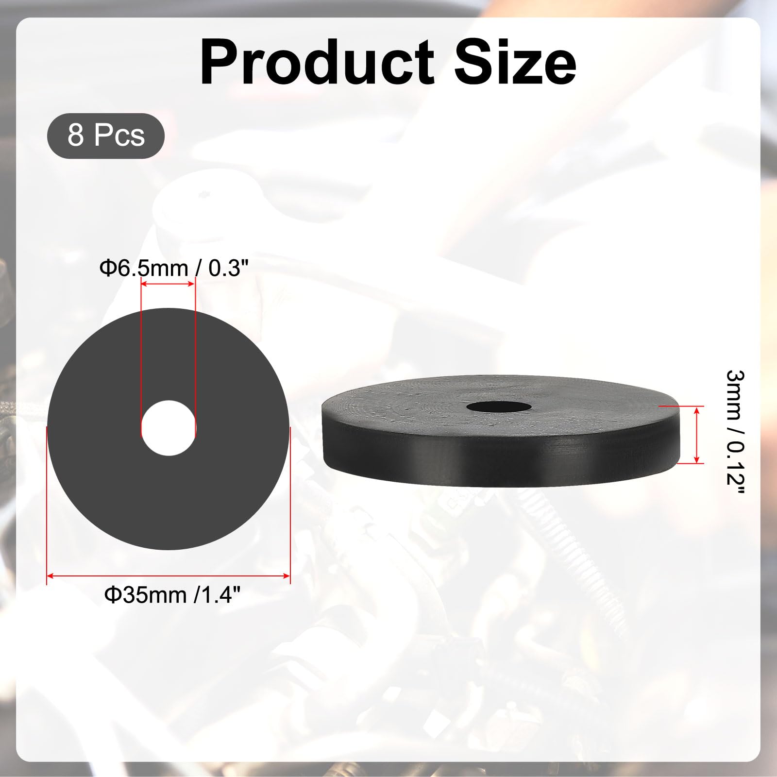 PATIKIL Multi Purpose Rubber Spacer - Image 2