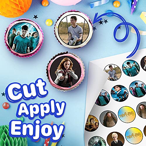 30 x Edible Cupcake Toppers Themed of Harry p from all Movie Collection of Edible Cake Decorations | Uncut Edible on Wafer Sheet - Thumbnail 2
