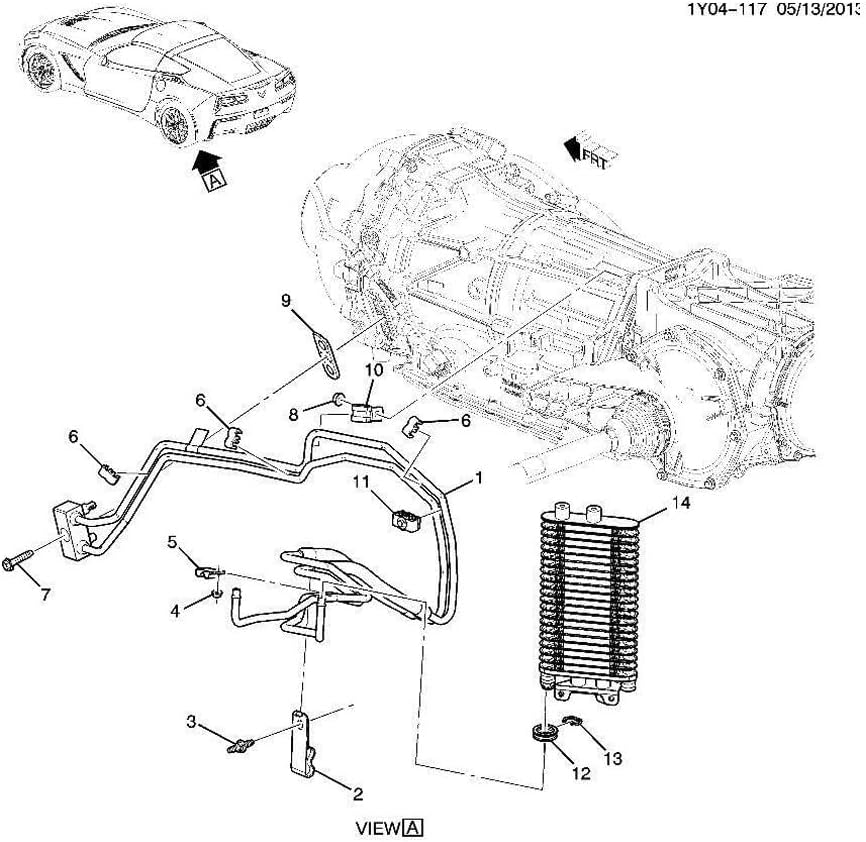 for Chevy for Corvette 2014 Automatic Transmission Cooler Lines Metal Aluminum Rear