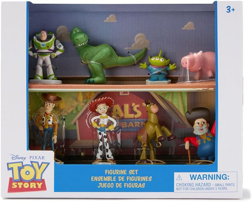 Disney Store Official Toy Story Figure Set - 8 Fully Sculpted Disney Figures Including Buzz Lightyear, Woody, Jessie & More in Double-Tiered Box with Scenic Backgrounds - Image 4
