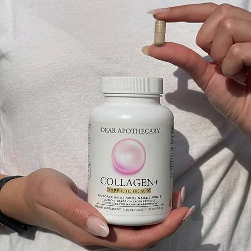 Miniatura 2 de Colágeno 5 - Tipos I, II, III, V y X - Péptidos de colágeno hidrolizados - 90 cápsulas - Apoya la piel, el cabello, las uñas, las articulaciones y