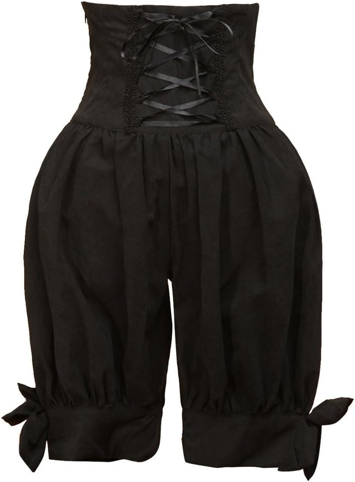 Hugme Black Front Lace-Up Cotton Blend Lolita Shorts