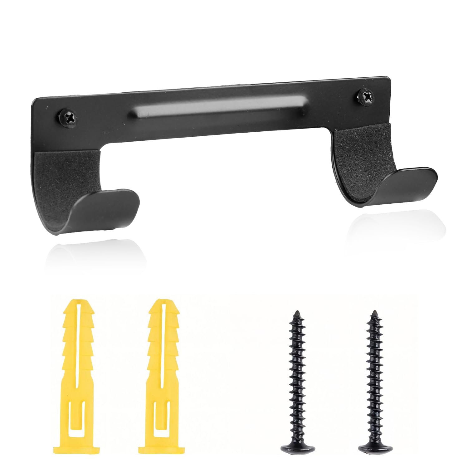 Hopzab Black Ironing Board Hanger, Wall Mounted Metal Bracket For Y/T-Leg Boards, Laundry Room Organiser, Space-Saving Secure Storage, Durable Iron Construction