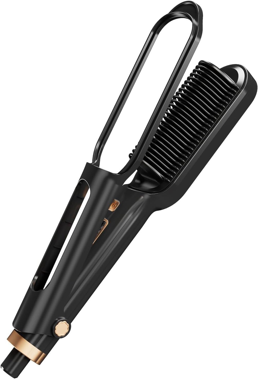 Hair Straightener Brush, Fast Heating & 5 Temp Settings & Anti-Scald, Hair Iron with Built-in Comb, Perfect for Professional Salon at Home, Reduces Styling Time