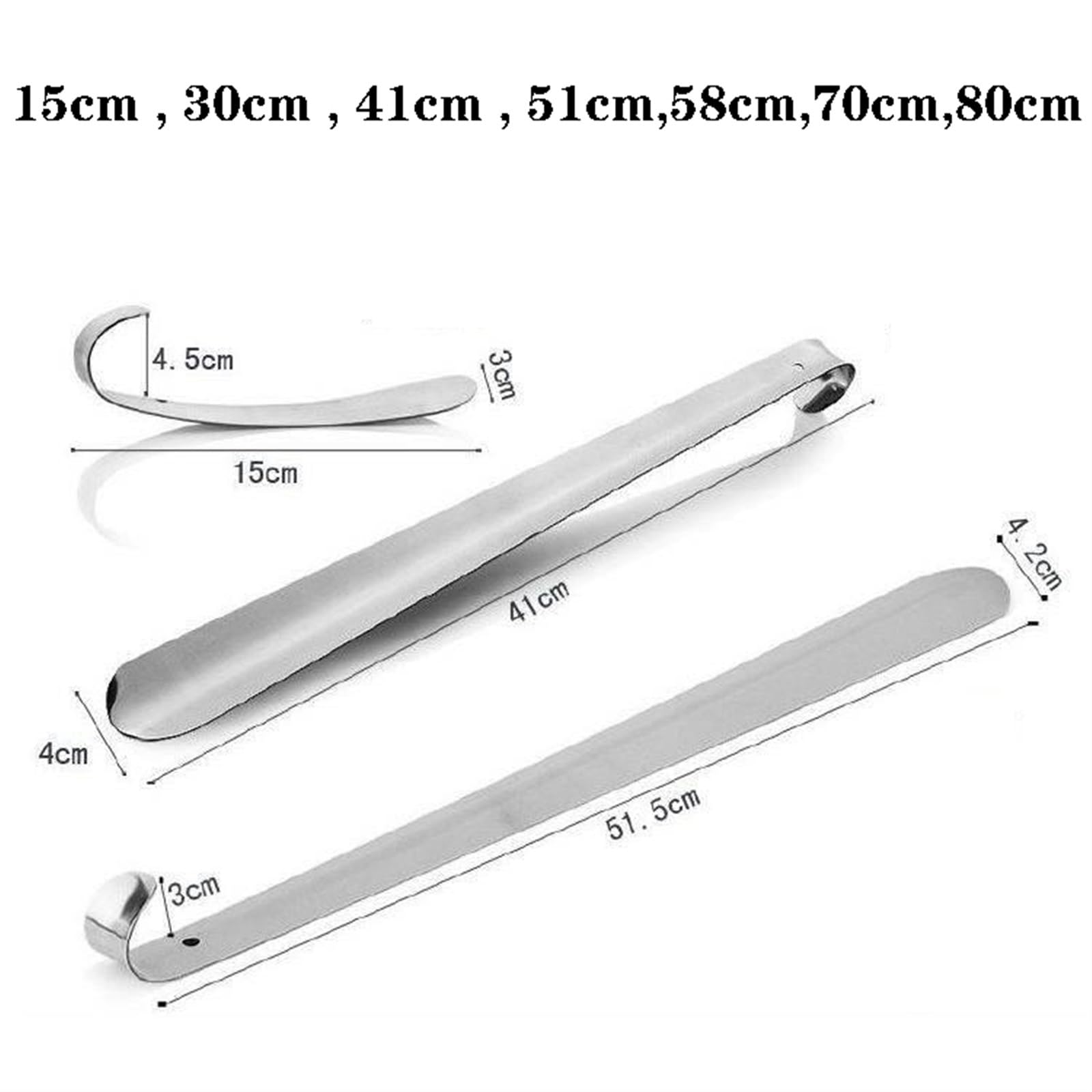 Calzador Largo Ajustable de 15 a 80 cm, Ligero, sin Doblar, for Personas Mayores y Adultos
