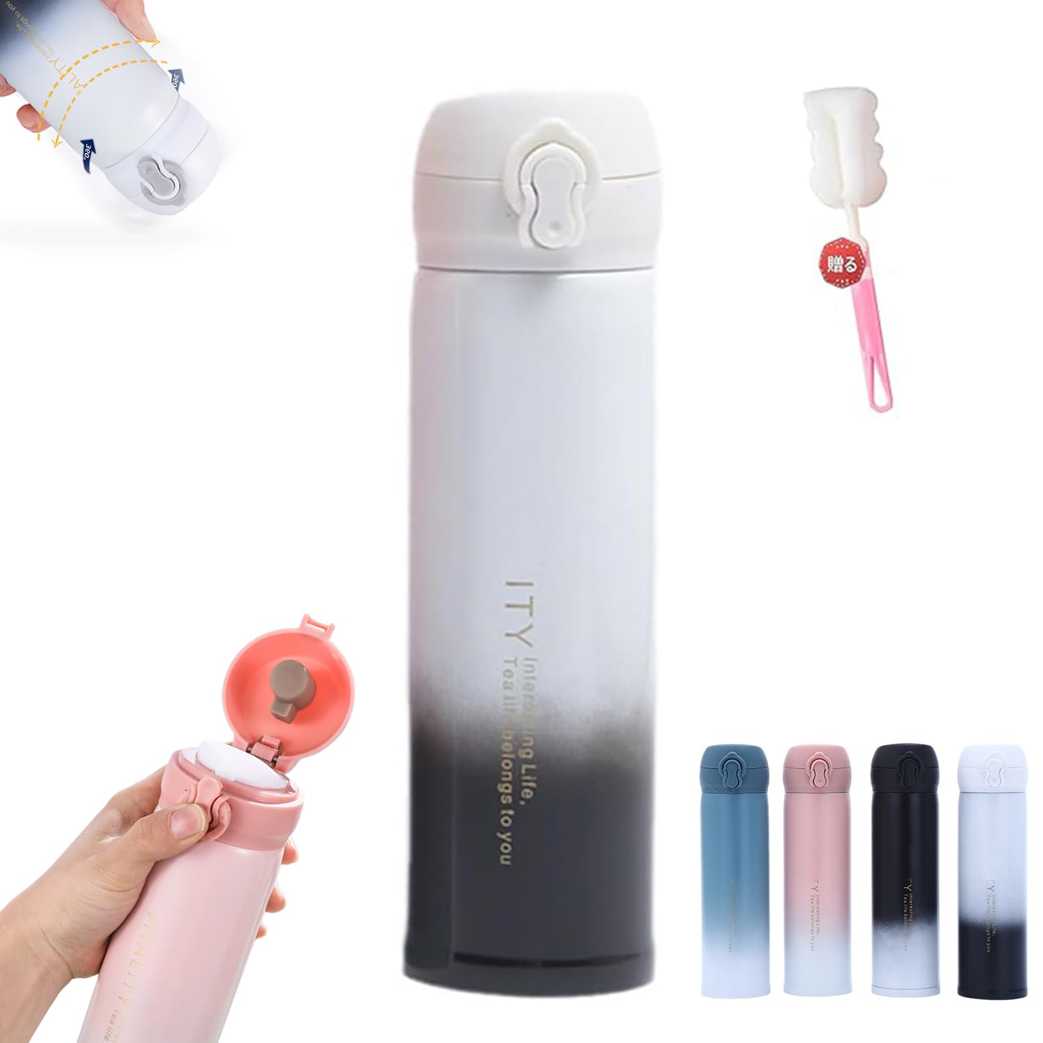 Amazon | 水筒 真空断熱 保温 保冷 500ml 直飲み 保温ボトル
