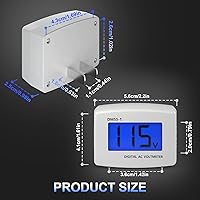 Vista 7 de DROK Probador de voltaje eléctrico AC 80-300V, pantalla LCD de enchufe plano, voltímetro de salida eléctrica, medidor de voltaje digital