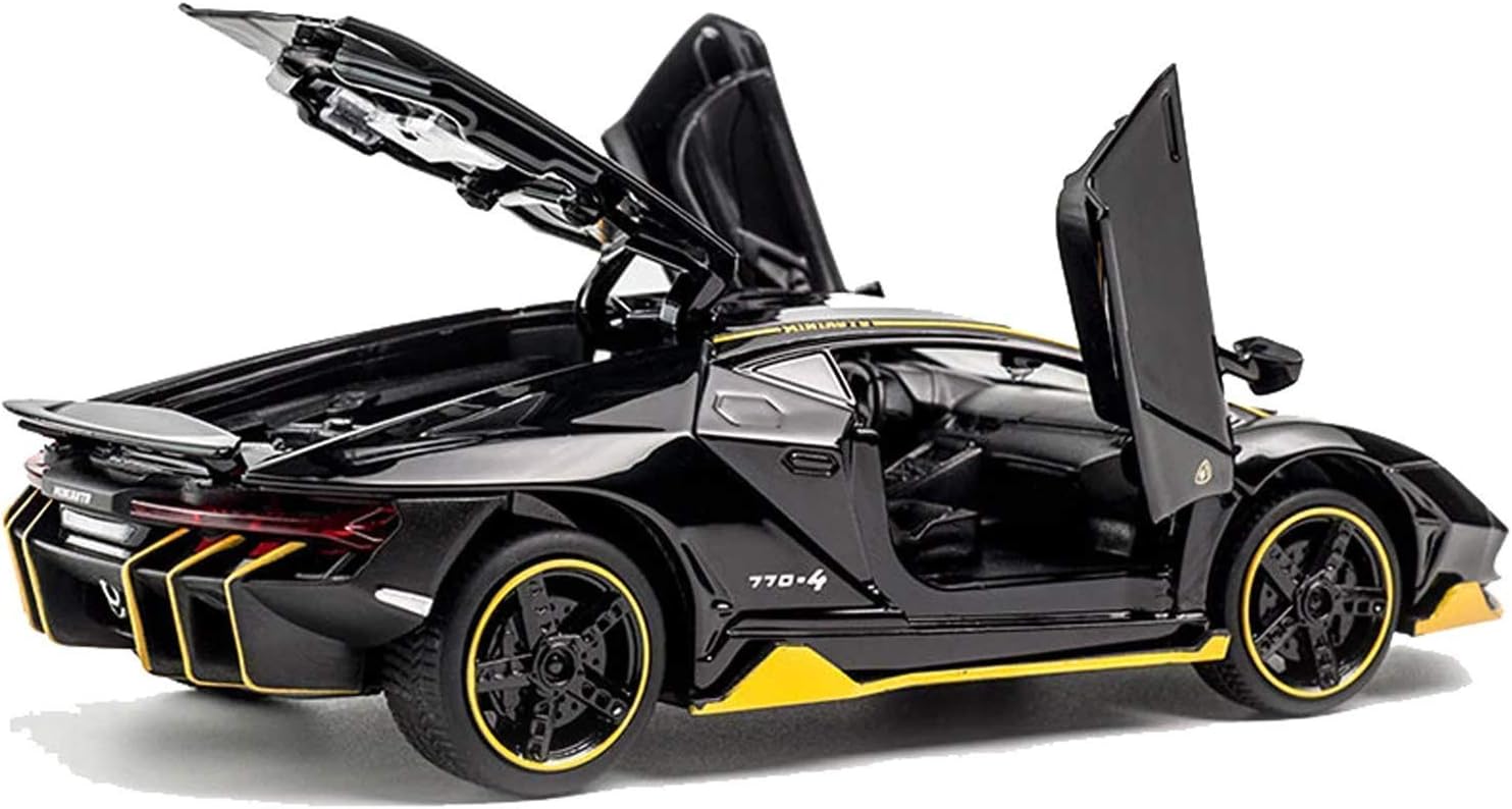 KITCHENRY Metal Pull Back Die-Cast Car Scale Model With Sound Light Mini Auto Toy For Kids (Lemborghini), Multi color