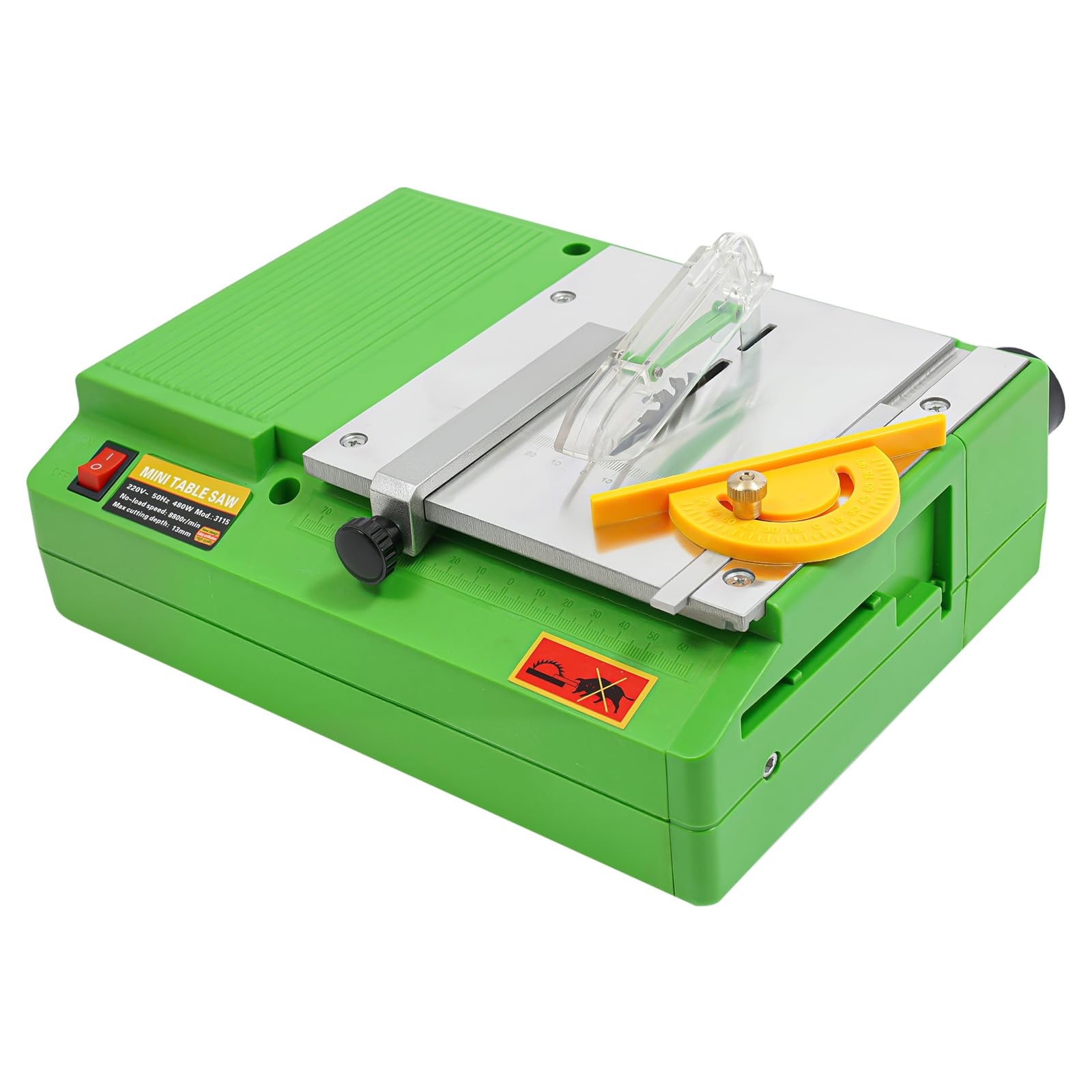 Mini sierra circular de mesa 480 W - Sierra de mesa eléctrica con 8800 RPM - Para madera, metal y plástico - Plato de mesa multifuncional para cortar, pulir y grabar - Diseño portátil para
