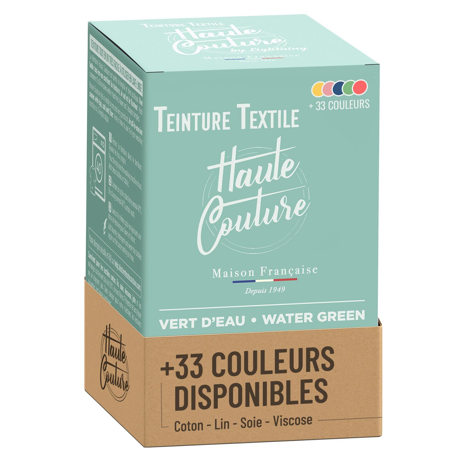 Teinture Textile - Haute Couture - Tout-​en-​un - 33 Couleurs - 350g - Vêtements et Tissus - Vert d'Eau