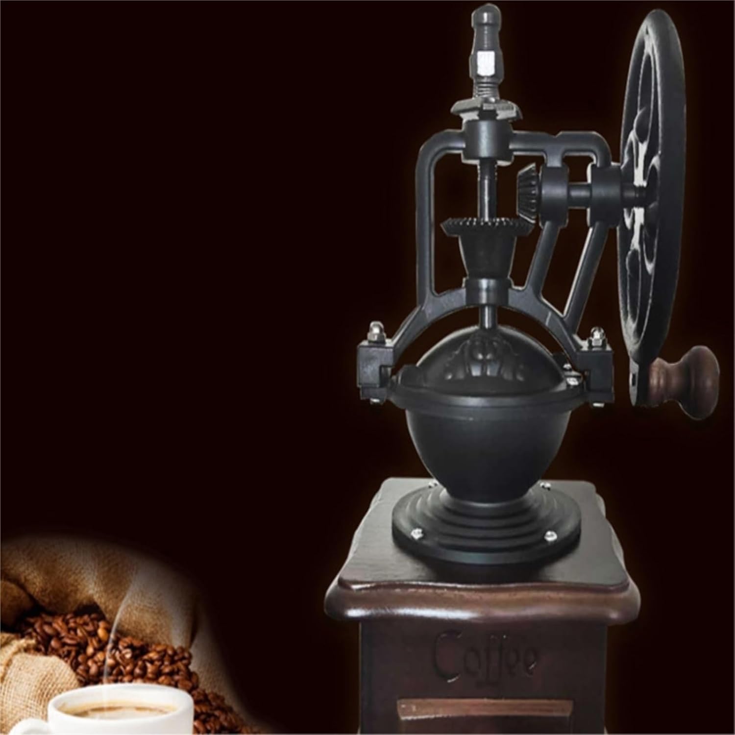 Manual Coffee Grinder Retro Style Ferris Wheel Hand Grinder Coffee Bean Grinder Cast Iron Grinder Refueling Coffee Bean Grinder for indoor outdoor