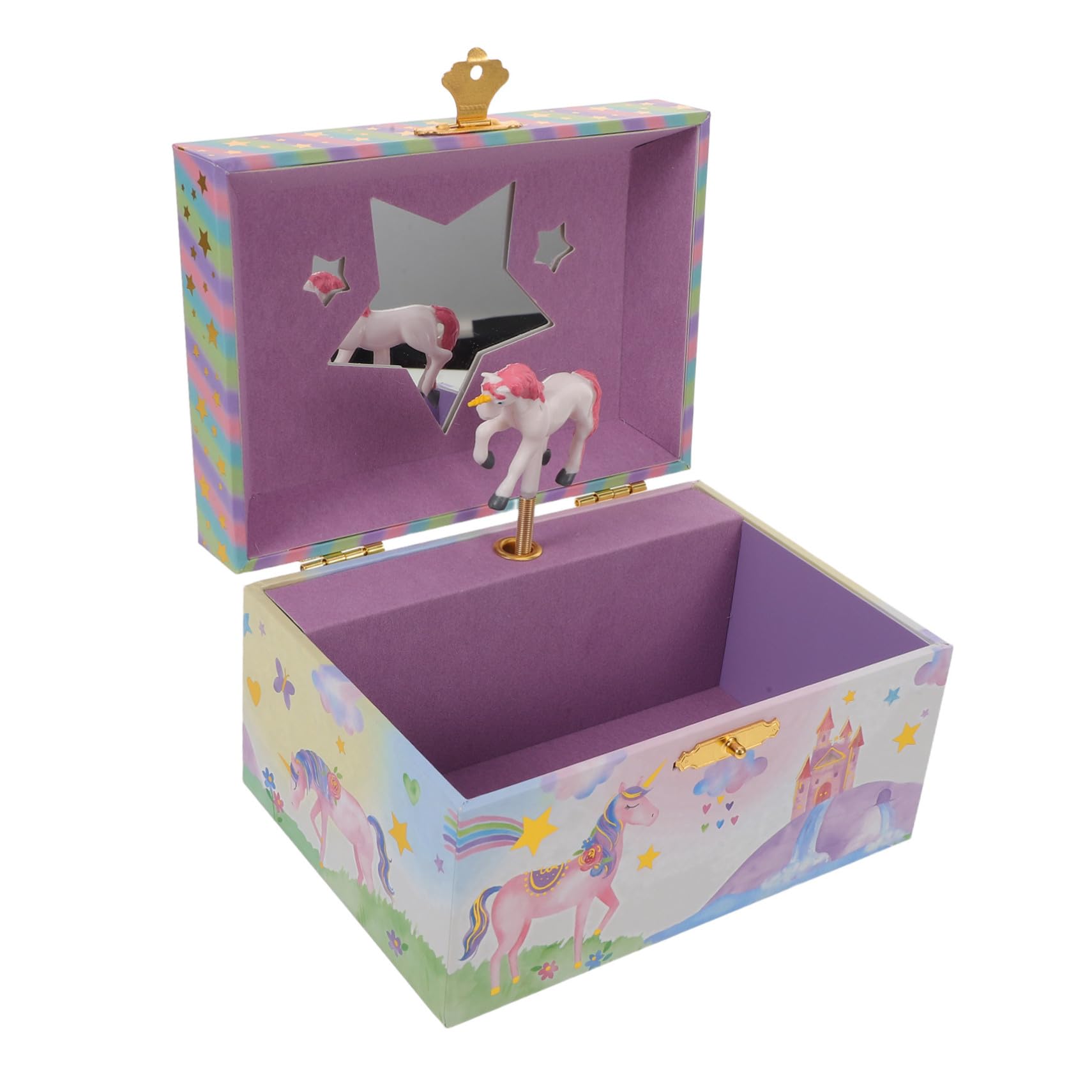 Caja Musical de Joyería para Niñas con Diseño de Unicornio, Madera y Metal, Fácil de Usar y Adecuado para Cumpleaños o Regalos Obsequios