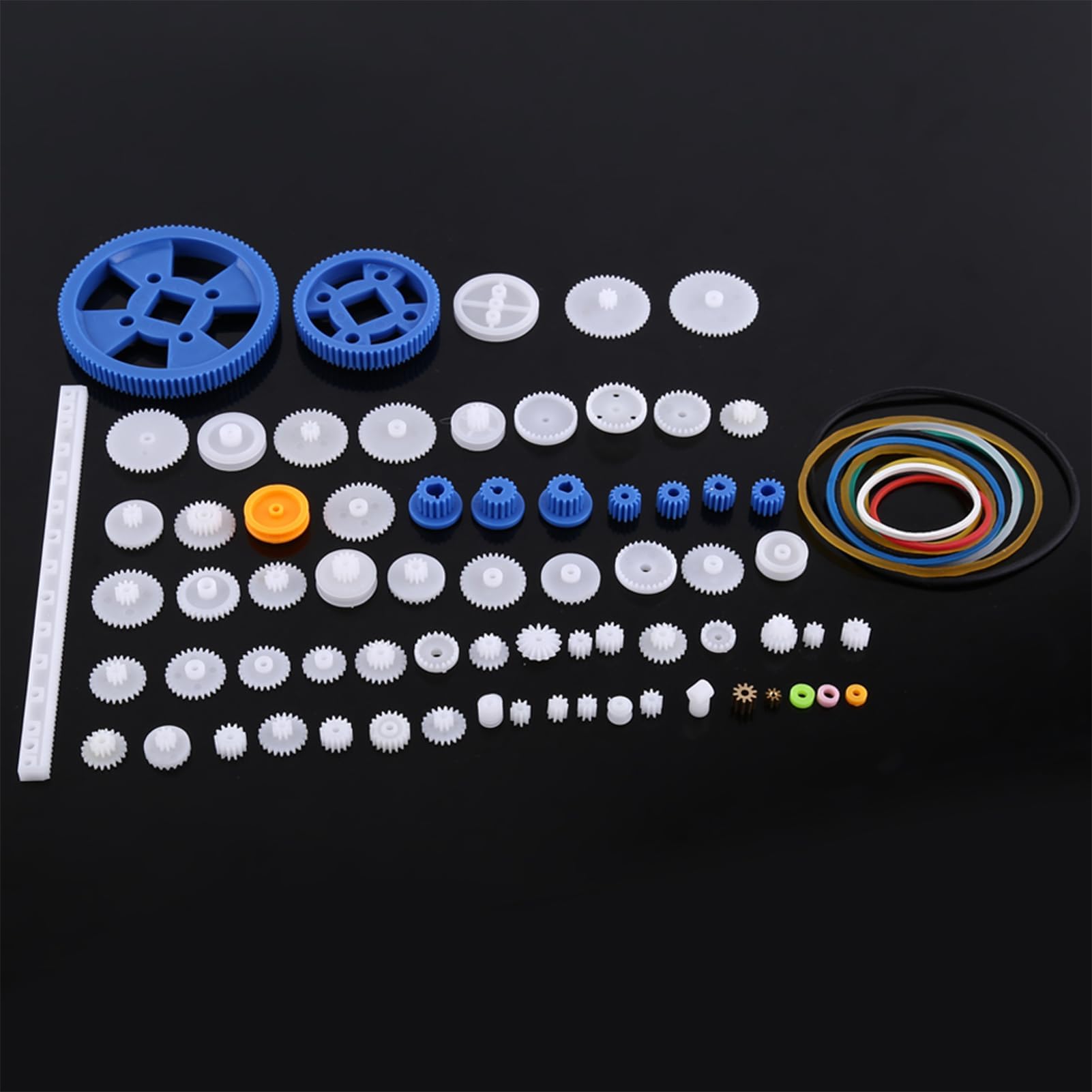 Fafeicy Set Ingranaggi in Plastica, Ingranaggi Motore Elettrico 12v, Kit Viti Senza Fine per Puleggia, Set Ingranaggi per Corona, Parti Giocattoli per Robot Giocattolo(80 Gear Packages)