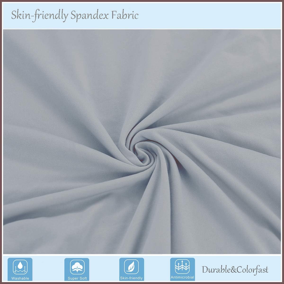 Stretch Removable Washable Dining Room Chair Covers,Bar Stool Covers,Barstool Chair Slipcovers Pub Counter Seat Cover (Light Grey,Set of 4)