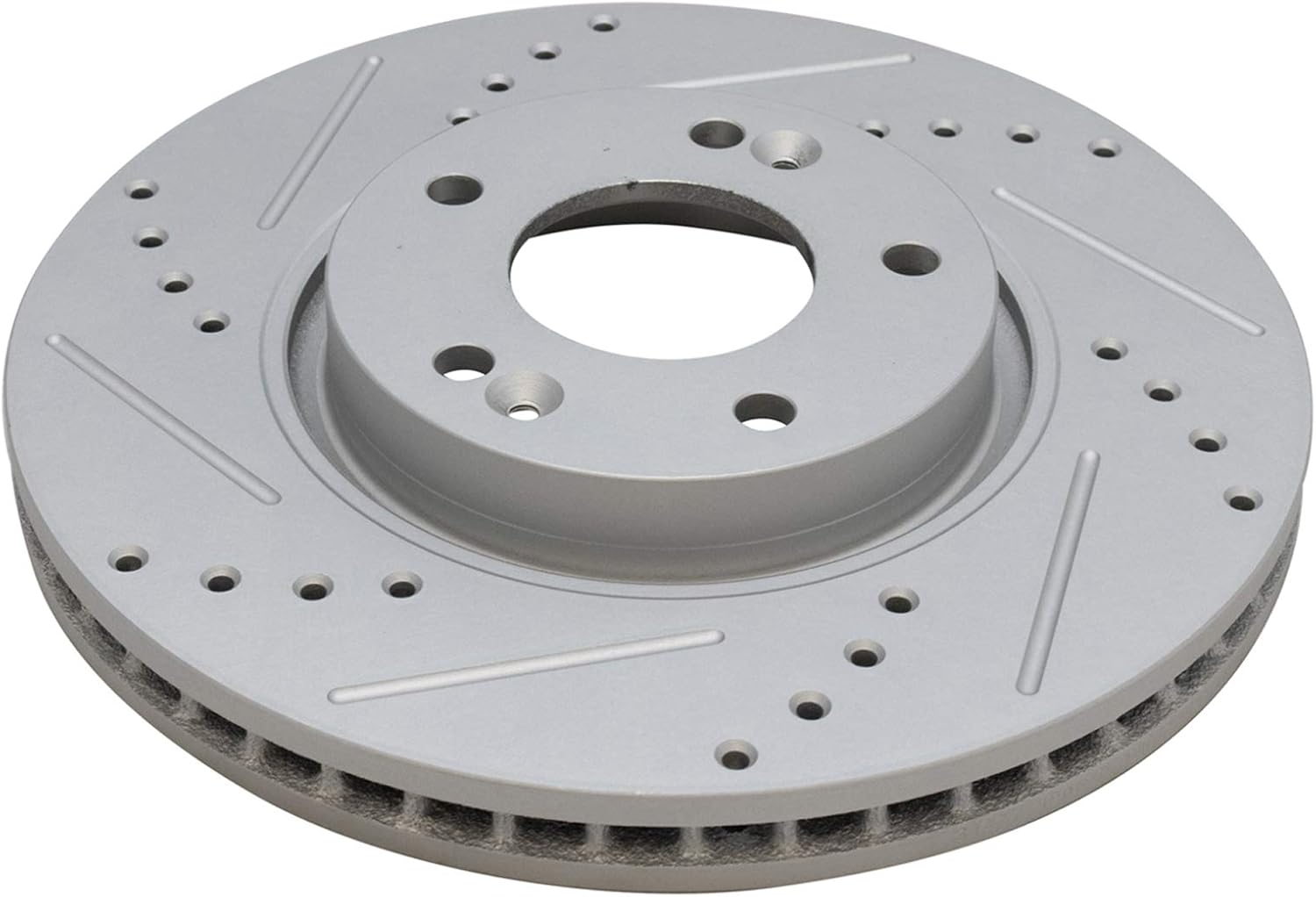 TRQ Front Brake Pad and Rotor Set Ceramic Coated Drilled Slotted Vented Rotors Compatible with 2010-2013 Kia Forte Forte Koup