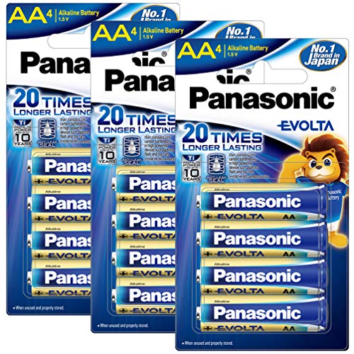 Image of Panasonic Evolta AA Alkaline 1.5V Battery, 20 Times Longer Lasting Than Standard zinc Carbon Batteri