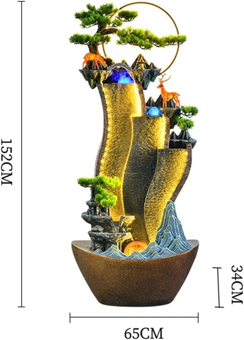 Modern Creative Rockery Water Curtain Wall, Floor Circulating Water Ornaments, Living Room Courtyard Fountain Landscape Floor-Standing Fountains(M)