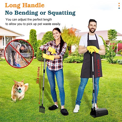 Pooper Scooper Swivel Bin Rake Kit, Dog Pooper Scooper with 20 Waste Bags for Large Dogs Heavy Duty Medium Small Dogs, Pet Waste Removal Scoop with Long Handle for Lawn, Yard, Kennel, Black Pooper Scooper Swivel Bin Rake Kit, Dog Pooper Scooper with 20 Waste Bags for Large Dogs Heavy Duty Medium Small Dogs, Pet Waste Removal Scoop with Long Handle for Lawn, Yard, Kennel, Black