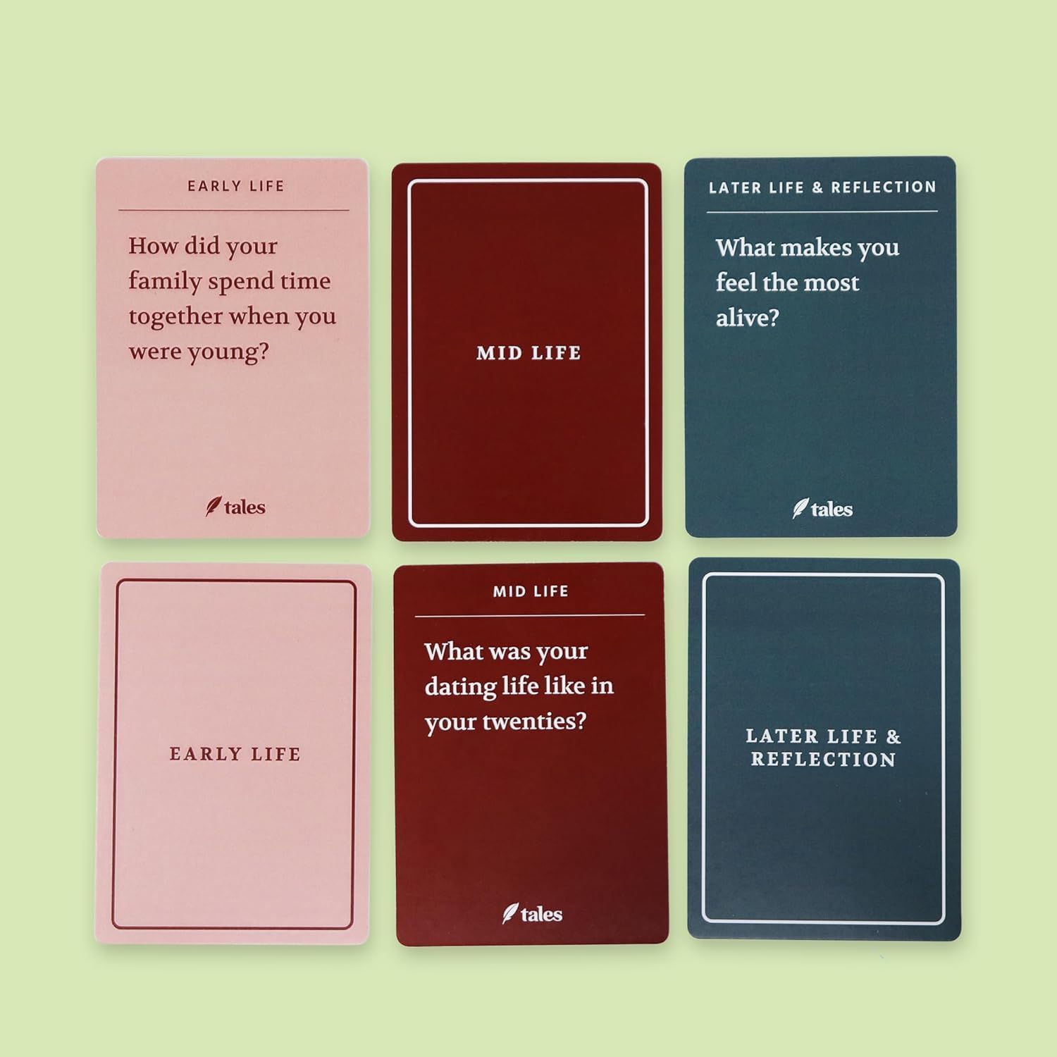 TALES Life Story Interview Kit – Classic Edition (Original Packaging) – Conversation Cards for Families, Parents, Adults – Game Night, Road Trips, Dinner Table, Getting to Know You