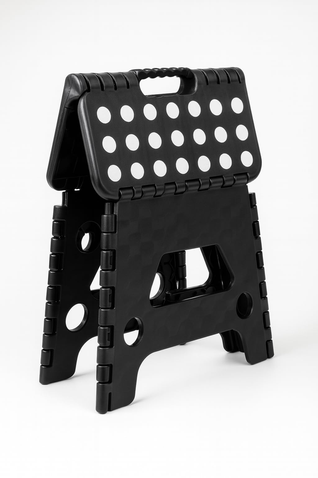 Taburete plegable de 22 cm, taburete plegable estable con superficies antideslizantes, fácil de transportar, pequeño taburete plegable, ideal para baño infantil, camping, picnic, hogar, color negro