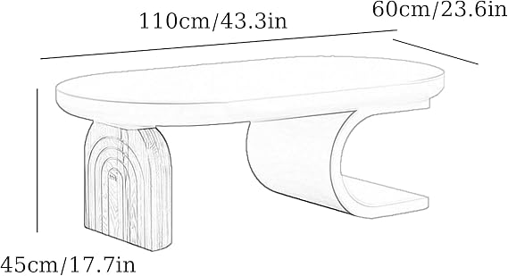 Solid Wood modern coffee tables for living room tables, Rectangular With rounded edges Table Living Room, coffee table with storage, Farmhouse Easy Assembly