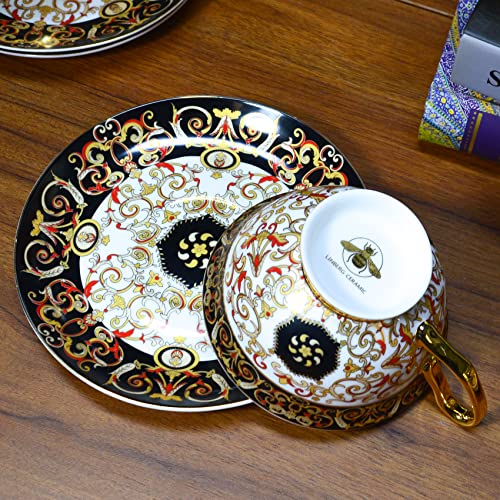 Acmlife Tea Cups And Saucers Set Vintage Bone China Teacup Set 6.8 Oz Turkish Tea Coffee Cup Set For Parties And Christmas Gifts #TOP3
