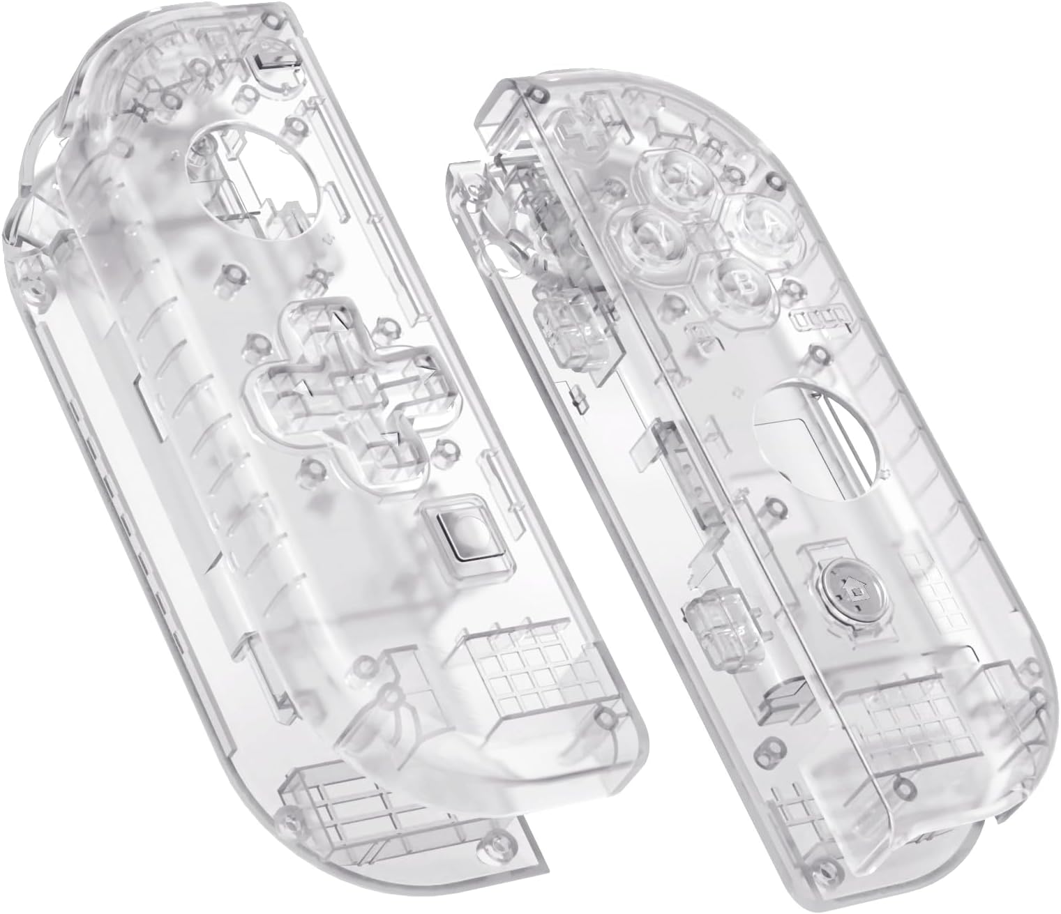eXtremeRate Transparent Clear Joycon Handheld Controller Housing (D-Pad Version) w/Full Set Buttons, DIY Replacement Shell Case for Nintendo Switch & Switch OLED Joy-Con – Console Shell NOT Included