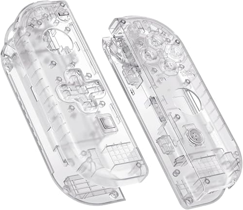 eXtremeRate Transparent Clear Joycon Handheld Controller Housing (D-Pad Version) w/Full Set Buttons, DIY Replacement Shell Case for Nintendo Switch & Switch OLED Joy-Con – Console Shell NOT Included