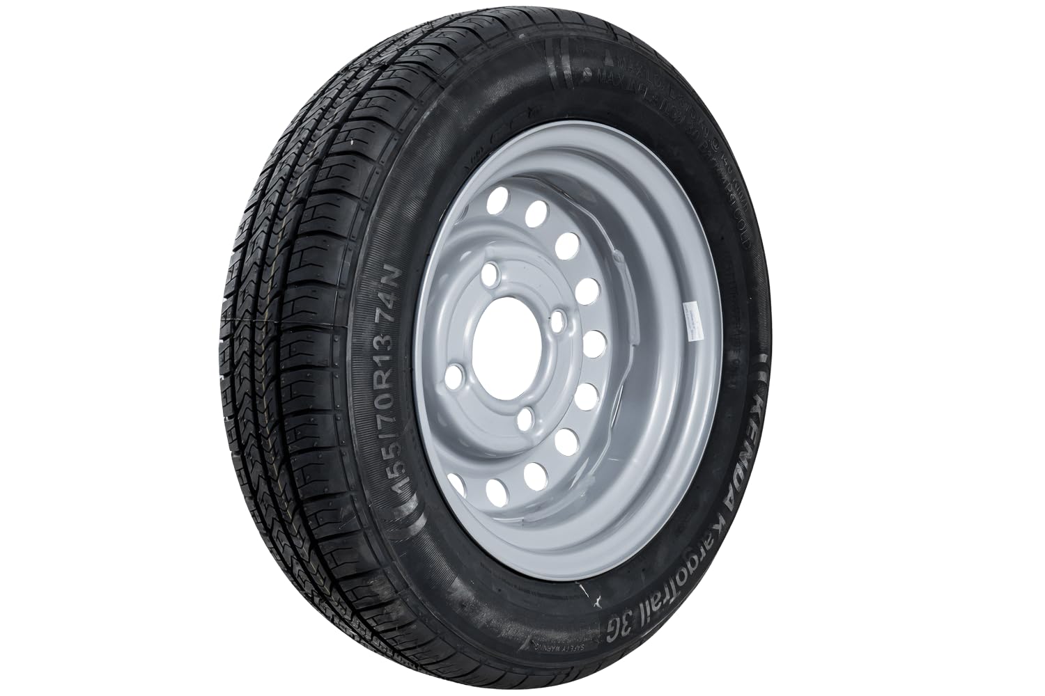 KENDA Ruota per Rimorchio Leggero 155/70 R13 74N, Cerchio in Acciaio 4x130 ET20, Pneumatico KargoTrail 3G per Carrelli da Giardino e Campeggio, Portata Massima 375 kg