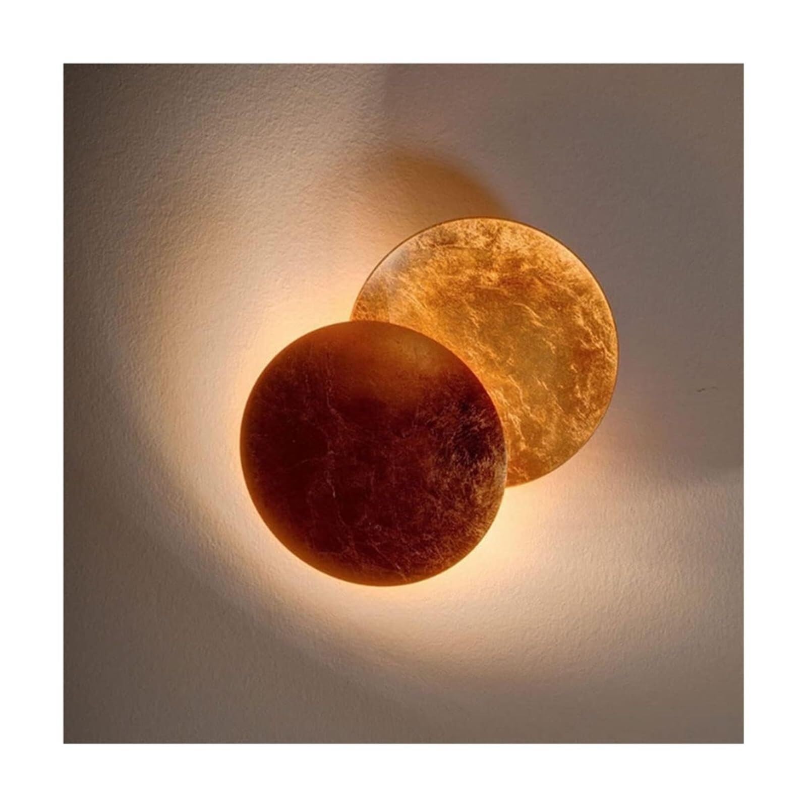 Lámpara de Pared LED con diseño de Luna, Aplique de Pared Moderno, Giratorio 360, 3000 K, Color Dorado Antiguo, diseño Creativo de Eclipse, for Dormitorio, mesita de Noche, Estudio, escaleras,