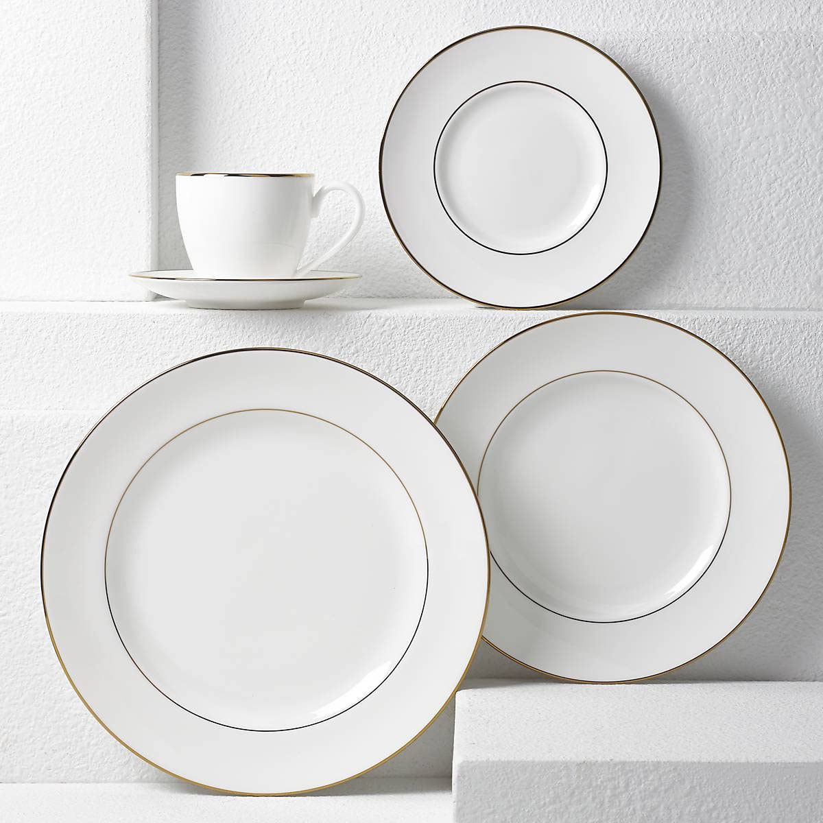 Lenox Continental Dining Gold 5Pc Place Setting, 5.20 LB, White