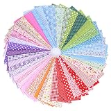 Embalaje y tamaño: tamaño de tela de estampada flores es 25 * 25 cm, contiene 42 telas diferentes y total de 6 colores diferentes, que pueden satisfacer sus diferentes necesidades manuales.