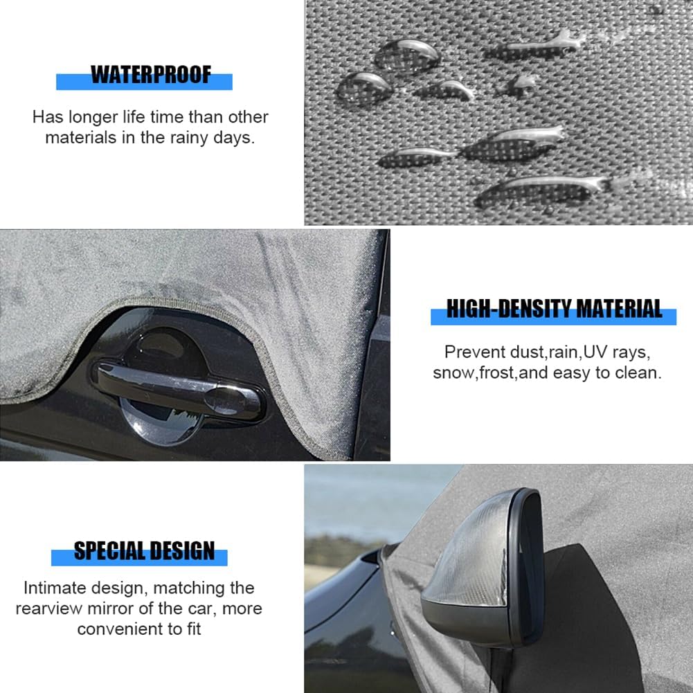 600D Windshield Cover Compatible with Ram ProMaster 1500 2014-2025, Windshield Cover Front Window Cover with Mirror Cutouts