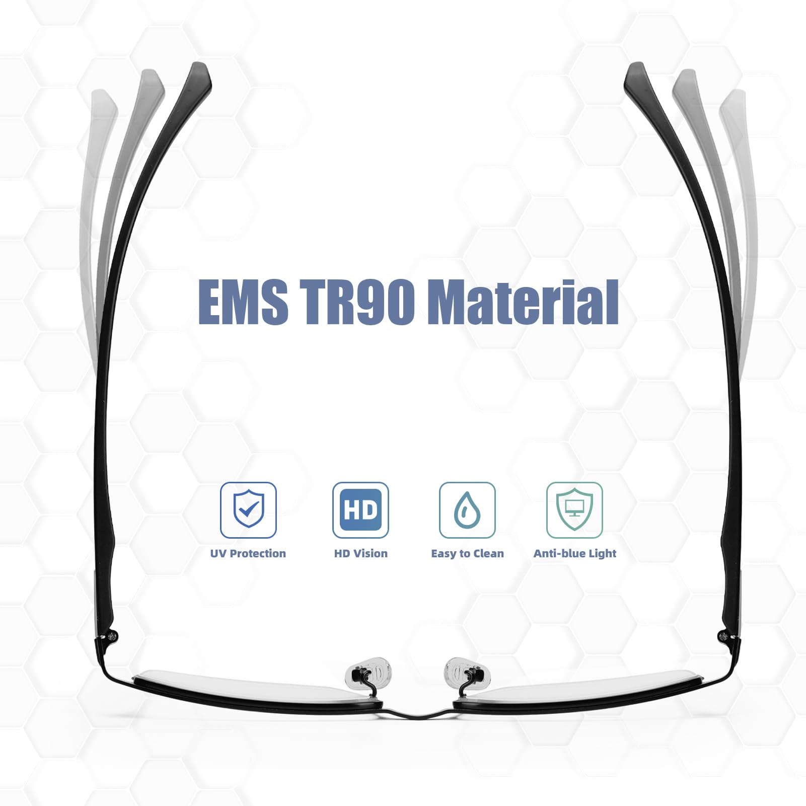 2 Stück progressive Multifokal-Lesebrille für Herren, TR90-Metallrahmen mit halbem Rand, Multifokus-Computerleser