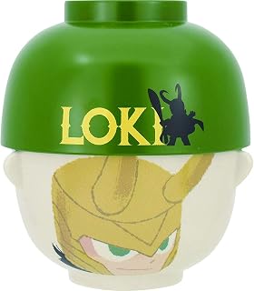 Marvel SAN3043-4 Grihill Soup Bowl and Bowl Set, Mini Loki