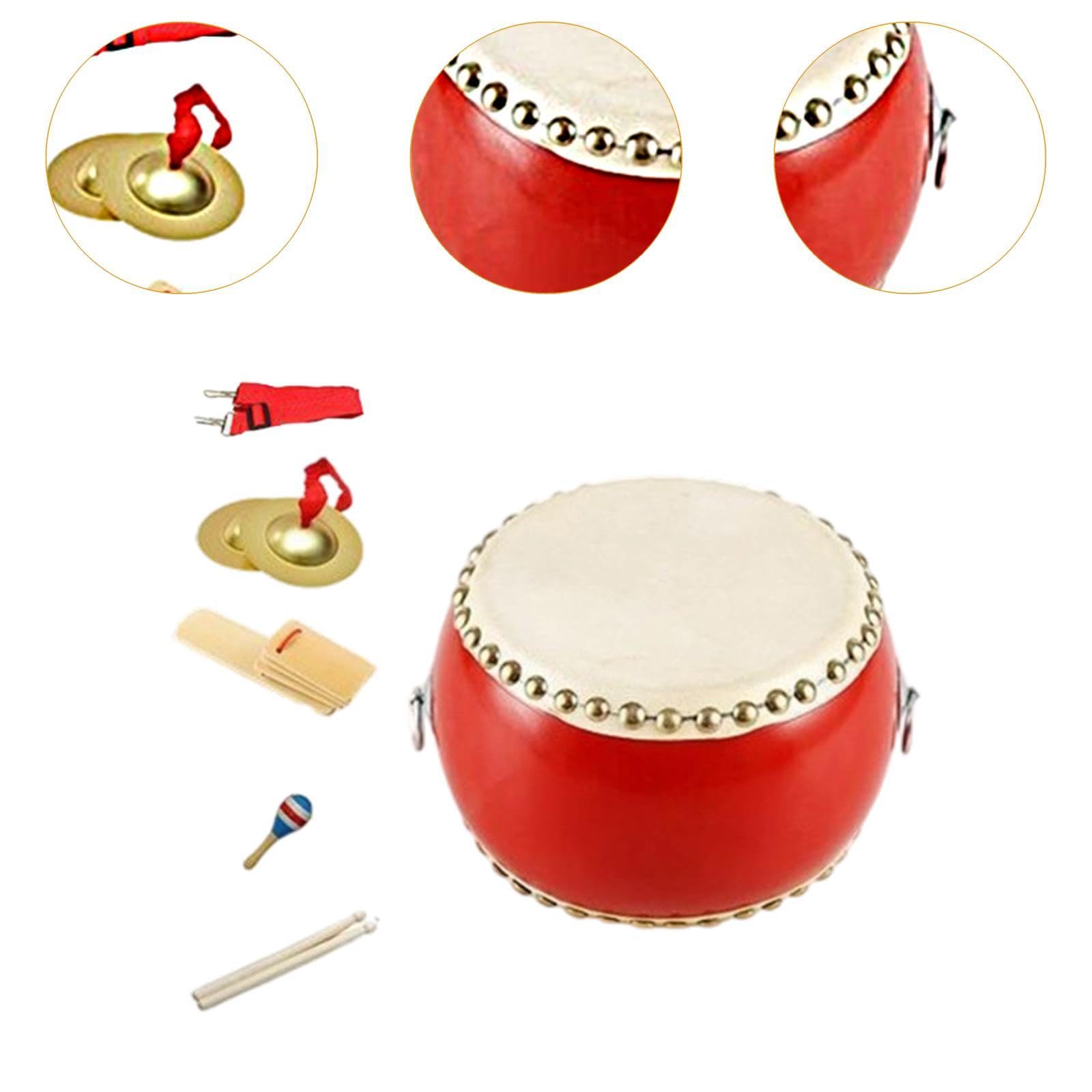 Set di Batteria in Legno per Bambini, Educativo, Tamburo da 17 Cm, Regalo di Compleanno per Bambini