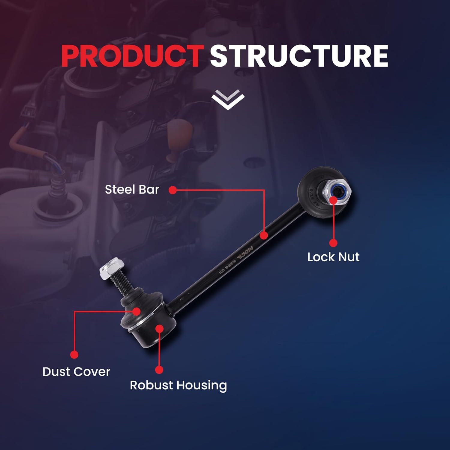 WINBEST 2X Front Sway Bar End Link K80250, K80251 Compatible with 2006-2009 for Ford Fusion, 2003-2013 for Mazda 6, 2007-2008 for Lincoln MKZ, 2006-2009 for Mercury Milan