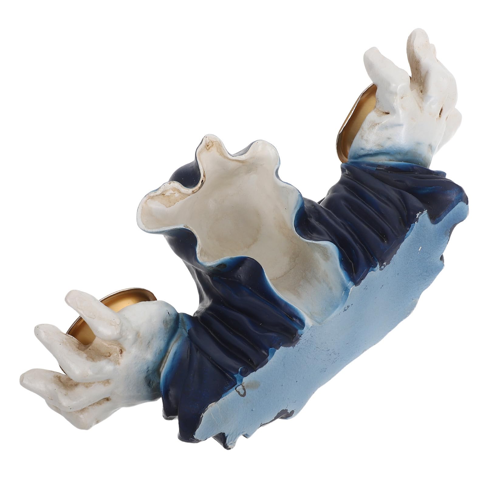 Bougeoir fantôme en résine bleu VICASKY pour déco table Halloween