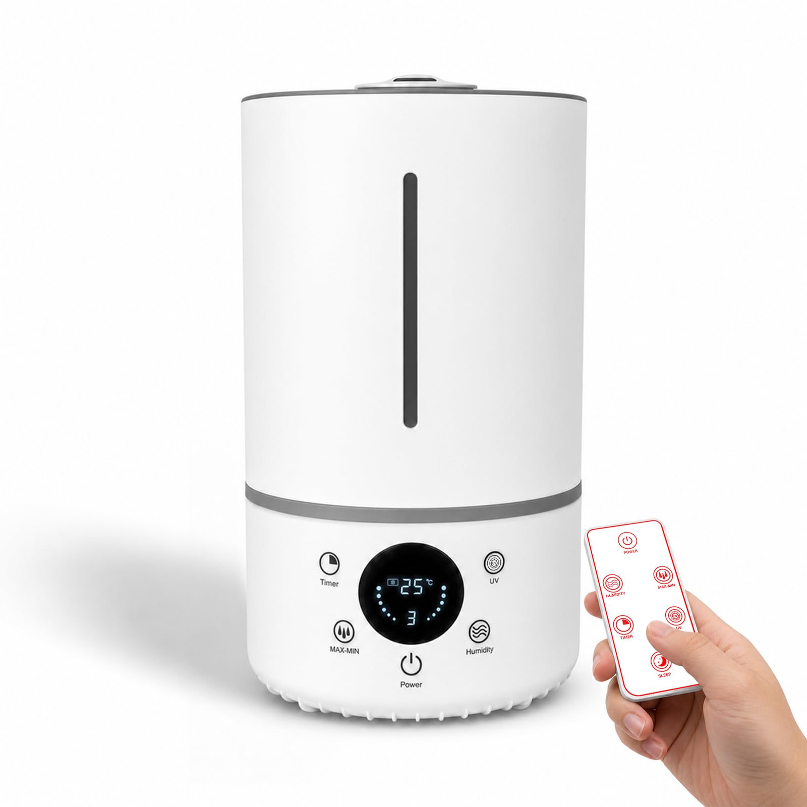 CNBHEABY 4L Smart Ultrasonic Humidifier and Aroma Diffuser, 25dB Whisper Quiet Cool Mist Humidifiers for Bedroom Baby Nursery Office, 40H Runtime, Top Fill, Auto Shut-off