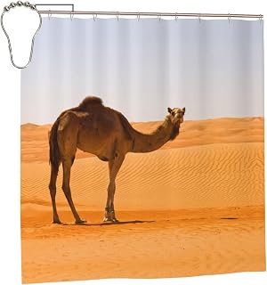 Desert Sand Camel Print Shower Curtain 72inx72in Bathroom Shower Curtain Set with Hooks Bathroom Decor Curtains Funny Shower Curtain