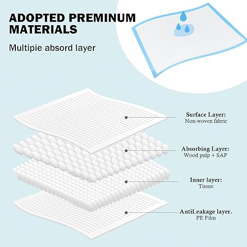 Miniatura 3 de Cambiador desechable para bebé, paquete de 50 almohadillas suaves de tela no tejida transpirable impermeable, protector de colchón portátil a prueba