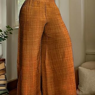 ZBDP Pantalones Anchos de Color Liso de Moda Pantalones de Cintura Alta, Pantalones Ajustados Acampanados, Sencillos e Informales