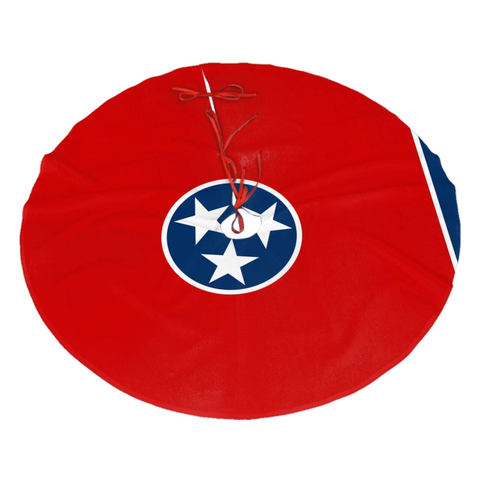 Tennessee State Flag Printed Christmas Tree Skirt Christmas Plush Tree Skirt 36 inches (about91 cm) ChristmasIndoor and Outdoor