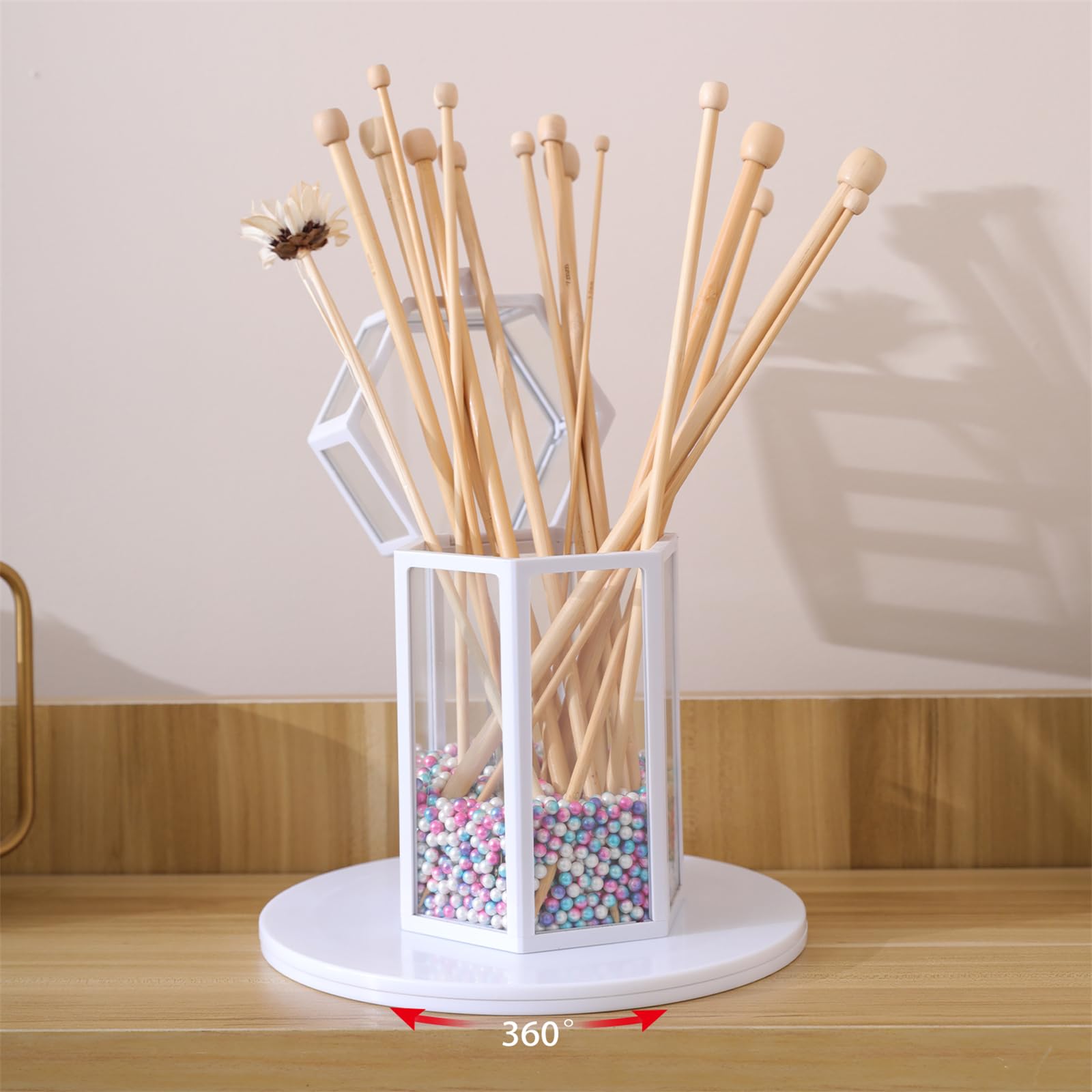 Bandeja giratoria pequeña Lazy Susan de 6 pulgadas con rodamiento de bolas acrílicas para estante de especias, mesa, pasteles, cocina, despensa, decoración de baños, capacidad de carga de 20 libras (rotación de 360˚), transparente 4