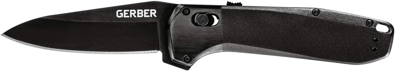 Gear Highbrow Plain Edge Drop Point Assited Opening Knife, Onxy [31-003674]