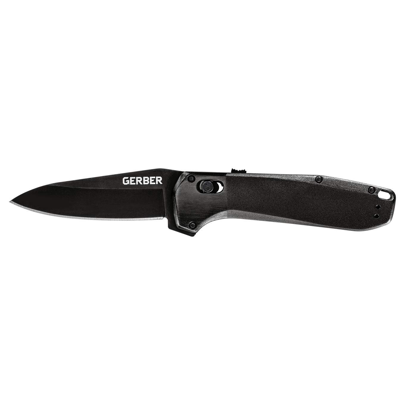 Gerber GearHighbrow Plain Edge Drop Point Assited Opening Knife, Onxy [31-003674]