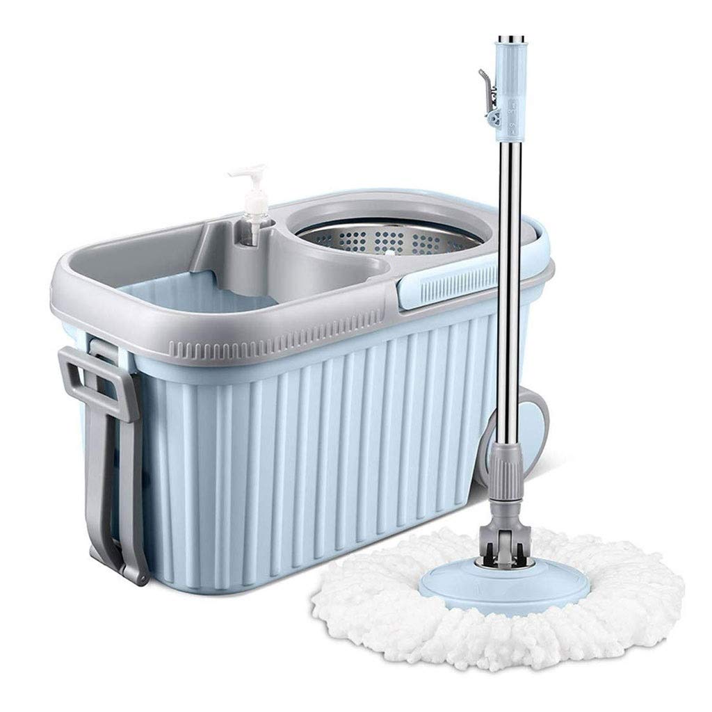 mop， Bucket System 360° Automatic Rotary Mop with Stackable Buckets and 2 Machine Washable Microfiber Mops