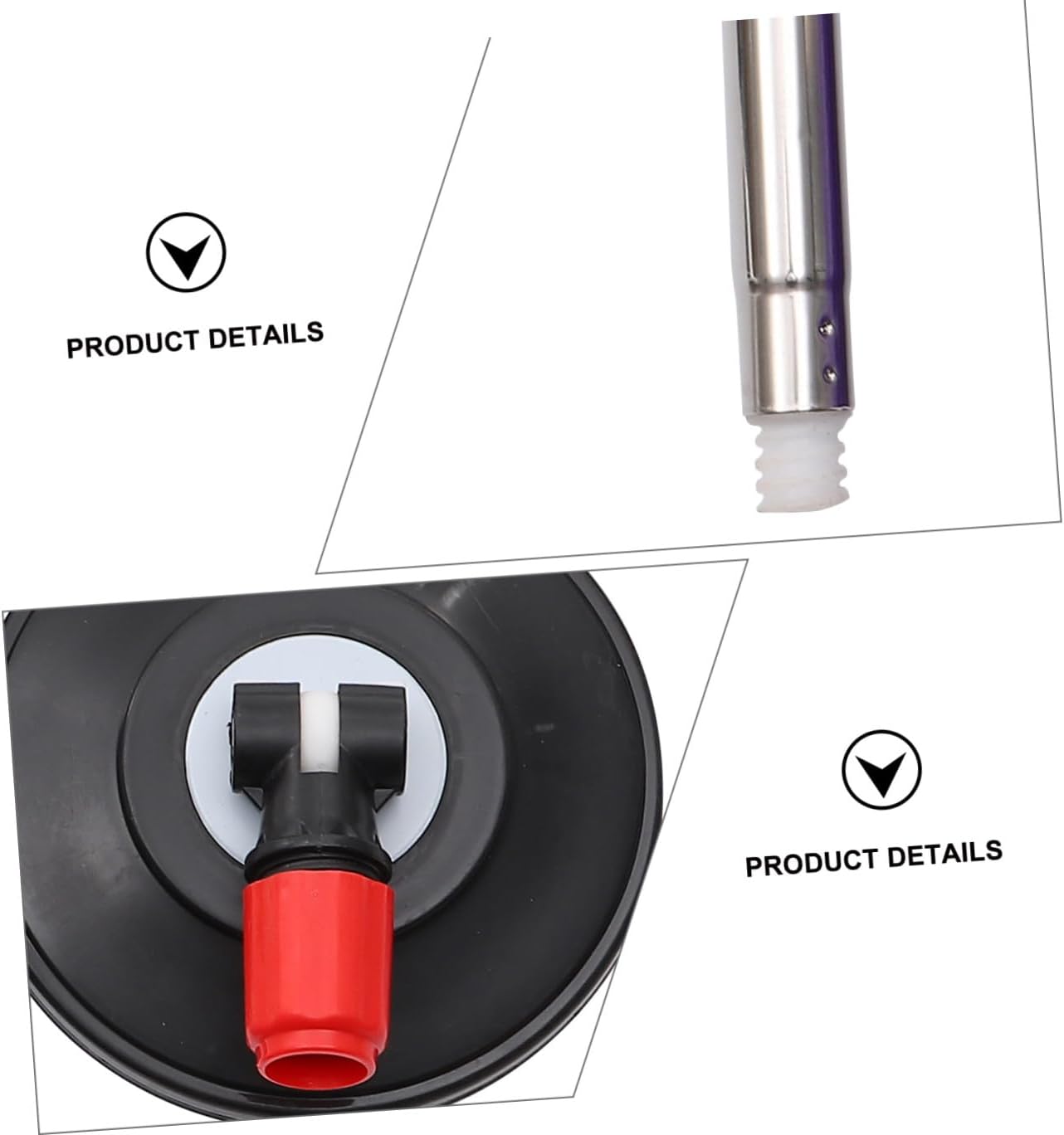 VALICLUD Rotating Stainless Steel Mop Replacement Handle Pole, Commercial Mop Stick Accessory with 360-Degree Telescopic Cleaning for Floor Mopping and Compatible Bucket Sets, Red